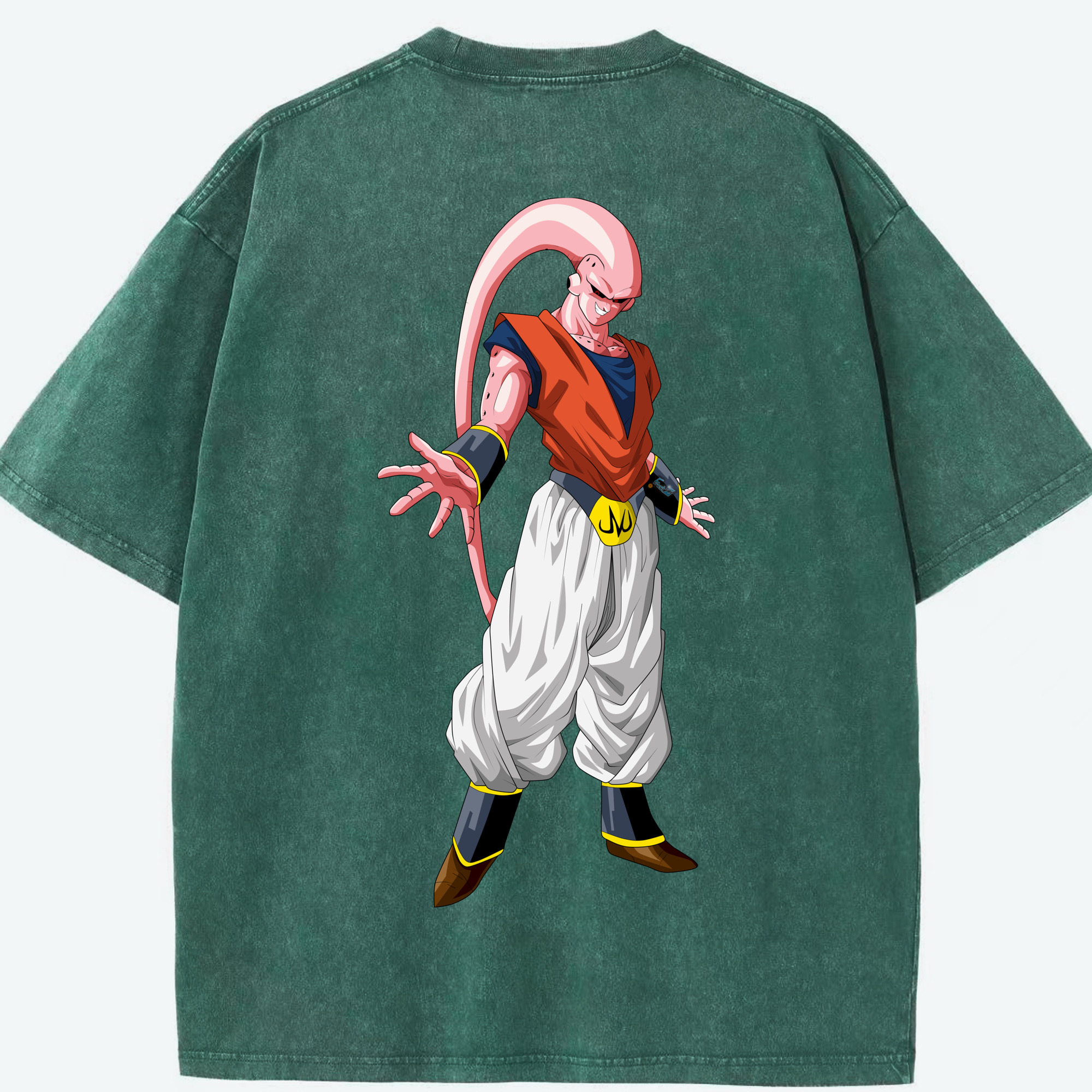 （画像用） ドラゴンボール 魔人ブウ DRAGON BALL Majin Buu 綿100% ヴィンテージ風 半袖Tシャツ（背面プリント）